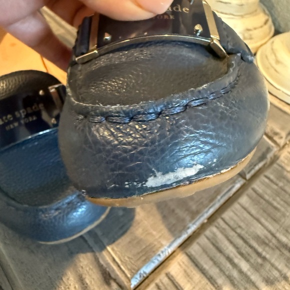Kate Spade Navy Blue Leather Loafers . Size 7 - Picture 5 of 10